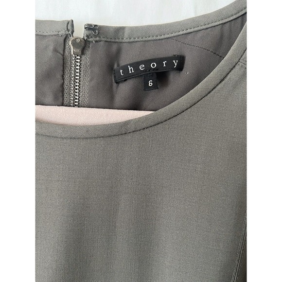 Theory Olive Green Sleeveless Wool Dress size 6 Office, Zoom - Picture 5 of 11